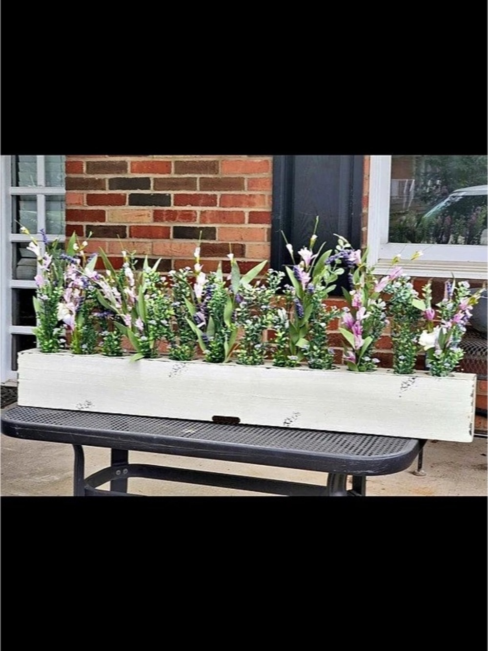 White Wooden Planter Box Decor